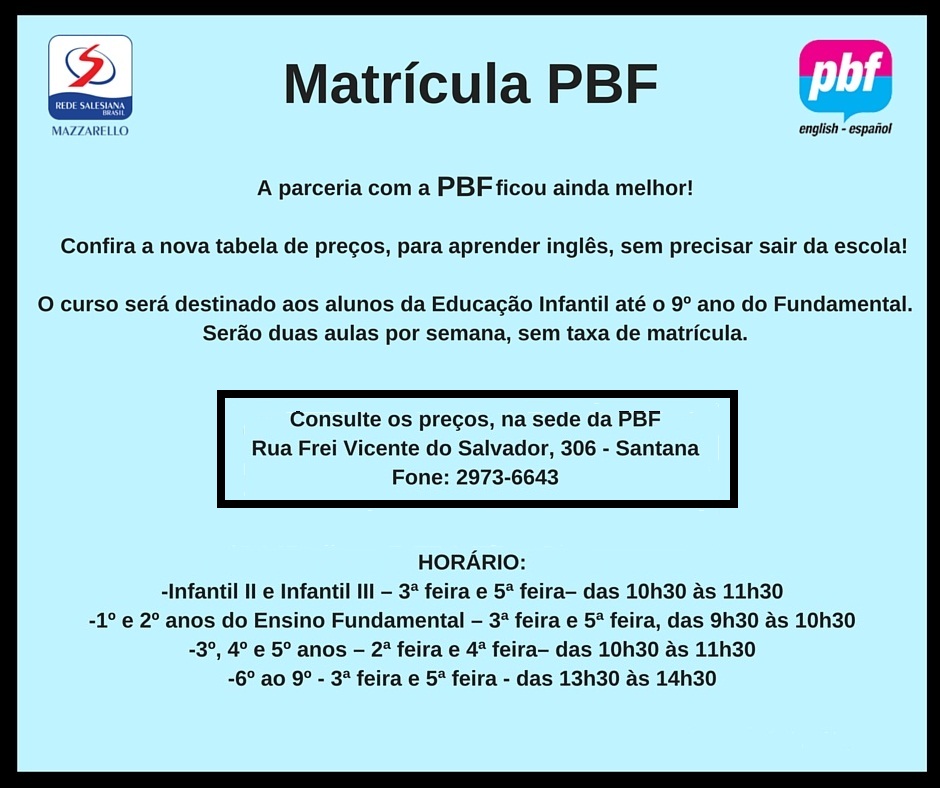 Matrícula PBF